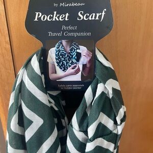 Green and White Geometric Scarf